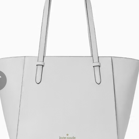 Kate Spade Becca Stone Path White Saffiano Leather Tote Bag